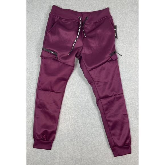 Men's Aeropostale Cargo Jogger Pants Sweatpants Size L‎ Maroon - Picture 1 of 5